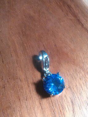 Multi-Faceted Purple Crystal Stainless Steel Charm